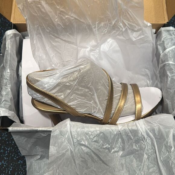 Naturalizer Brenta Bronze Pearl Metallic Heeled Sandals - Picture 2 of 5